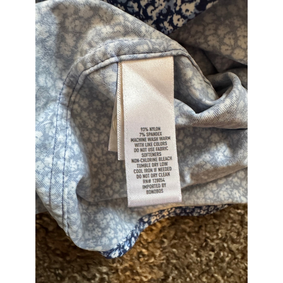 Men's BONOBOS Casual Button Down Shirt M Blue White Floral Slim Fit - Picture 3 of 4